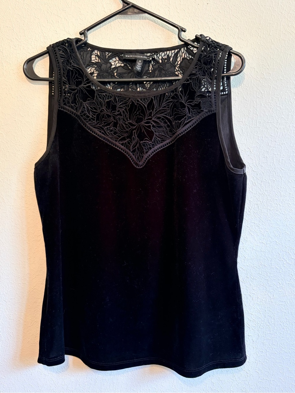 Witchy White House, Black Market Velvet Top M Romantic Goth